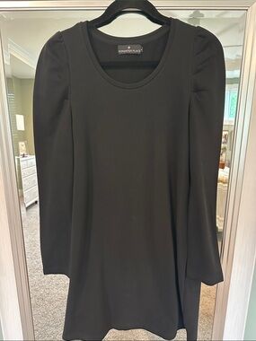 Pomander Place Black Scoop Neck Long Sleeve Dress